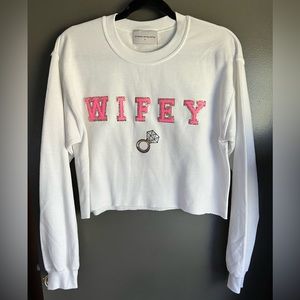 Wifey cropped sweatshirt